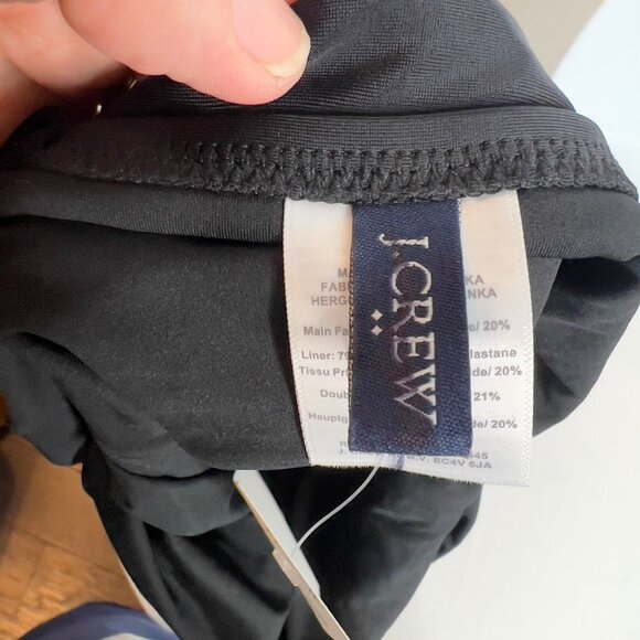 J.Crew $98 Ruched plunge one-piece swimsuit Black Size XL CI098 - Picture 4 of 8